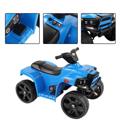 TOBBI 6V Kids Electric Battery Powered Ride On 4 Wheel ATV Quad Vehicle, Blue