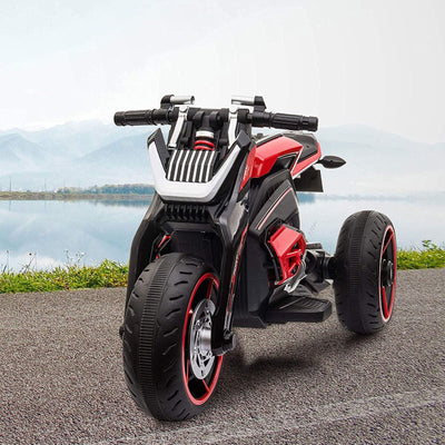 TOBBI 12 Volt Battery Powered 3 Wheeled Ride On Motorcycle, Red