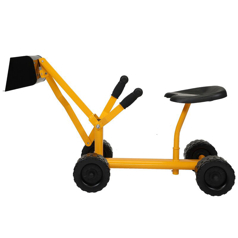 TOBBI Outdoor Steel Sand Digger Ride On Construction Sandbox Scooper Toy, Yellow