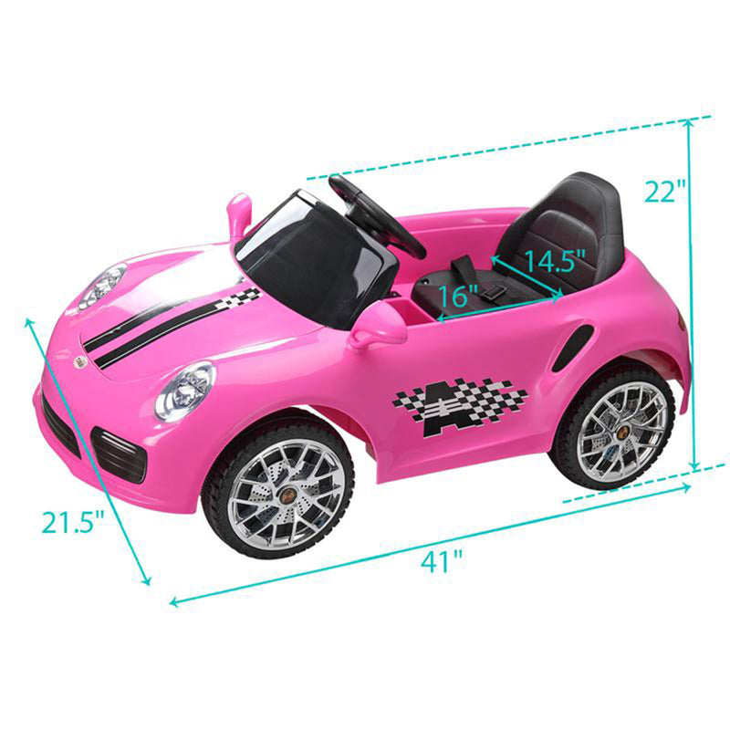 TOBBI 6V Power Wheel Kids Electric Battery Powered Ride On Racing Toy Car, Pink