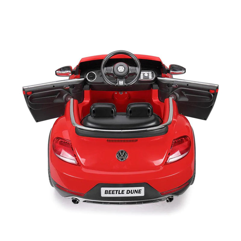 TOBBI Kids Rechargeable Battery Ride On Toy BMW Beetle Car w/Remote Control, Red