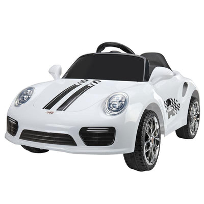 TOBBI 6V Realistic Kids Electric Battery Powered Ride On Luxury Toy Car, White