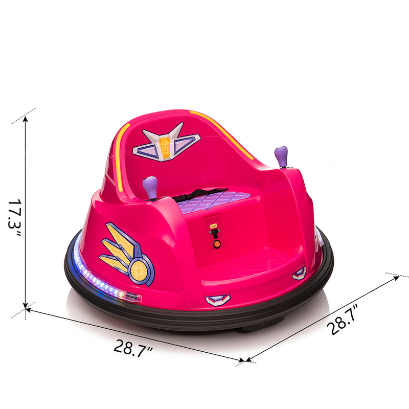 TOBBI 6 Volt Kids Electric Battery Powered Ride On Bumper Car Vehicle, Pink