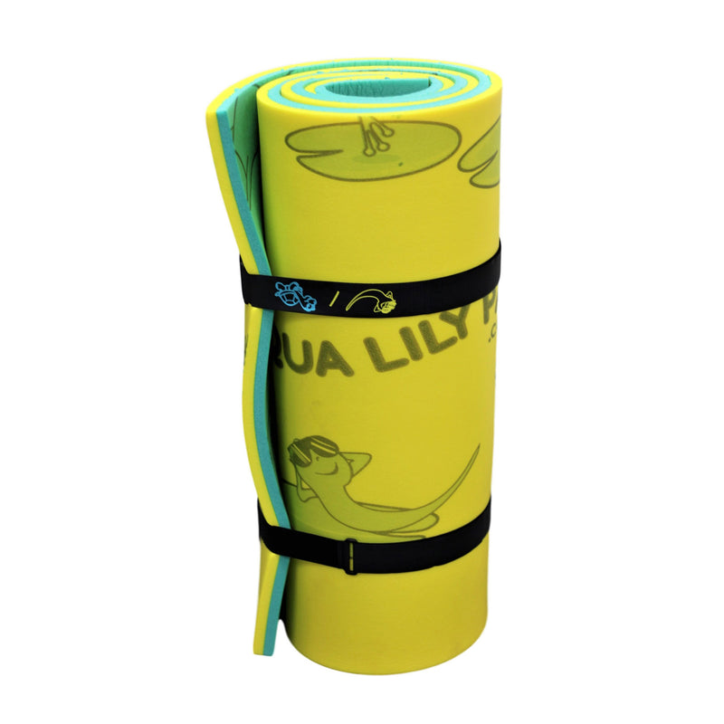 Aqua Lily Pad Tadpole Double Adult Floating Foam Pool Lounger Mat, Green/Yellow