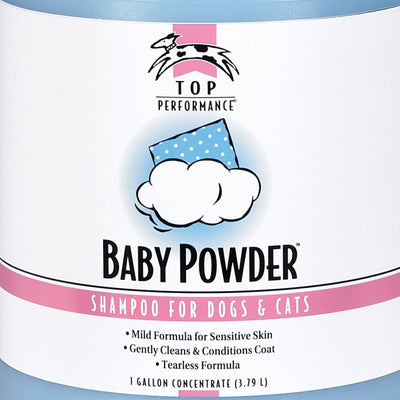 Top Performance Fresh Scent Baby Powder Pet Shampoo for Dogs and Cats, 1 Gallon