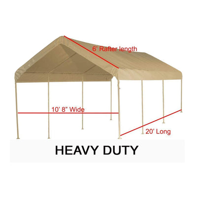 EZ Travel 10 x 20 Foot Heavy Duty Waterproof Valance Canopy Cover Tent, Beige
