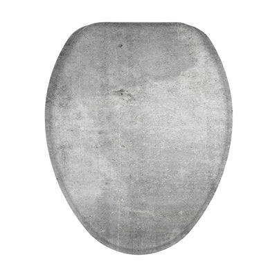 Sanilo 310 Round Soft Close Wood Adjustable Strong Hinged Toilet Seat, Concrete