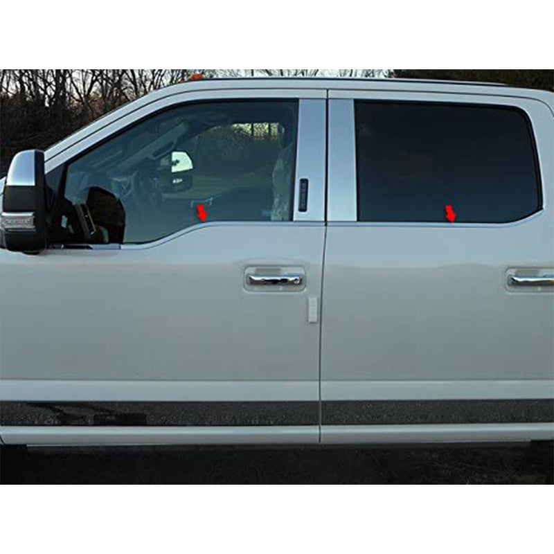Quality Auto Accessories 4 Pc Stainless Steel Window Trim for Ford F-250 & F-350