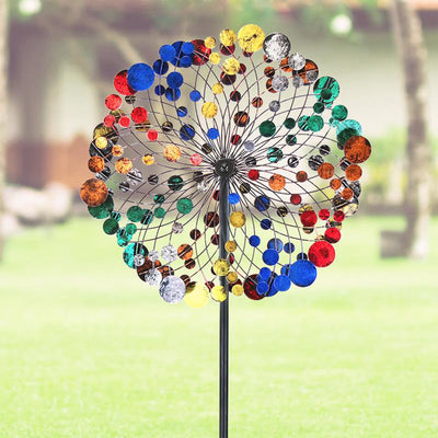 Hourpark Outdoor 75" Colorful 2-Sided Wind Spinner for Yard or Patio, Multicolor