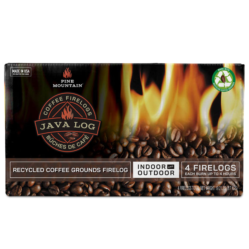 Royal Oak Pine Mountain Java Log Recycled Coffee Grounds Fire Log Replacement
