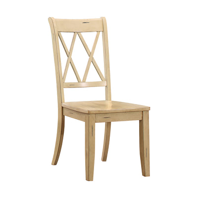 Homelegance Janina Wood Cross Back Dining Room Chairs (Set of 2), Buttermilk