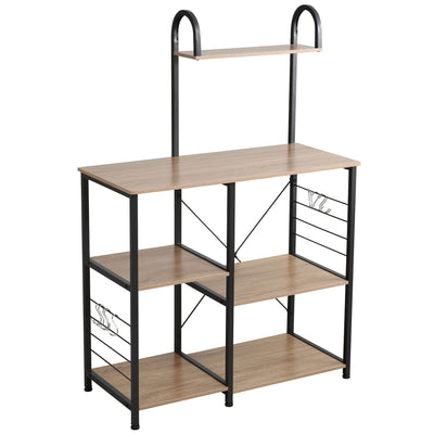 Somdot Baker's Rack 35.4 Inch 3 Tier and 4 Tier Microwave Stand, Walnut