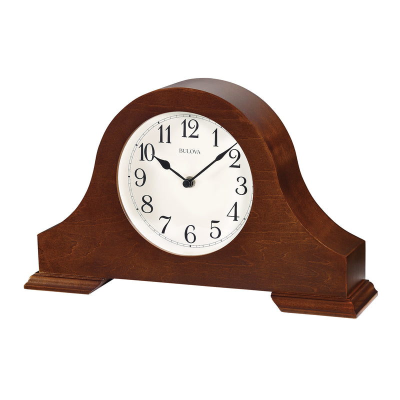 Bulova B1931 Sturbridge Brown Cherry Hardwood Decorative Mantel Clock