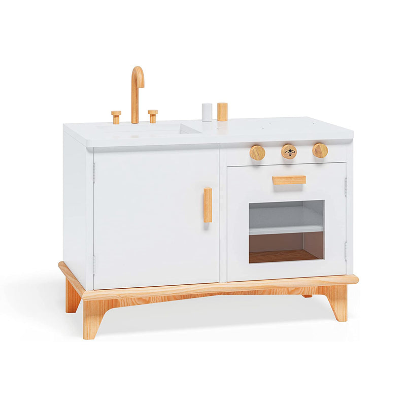 Be Mindful Kids Wooden Kitchen Playset with Sink and Oven for Boys and Girls