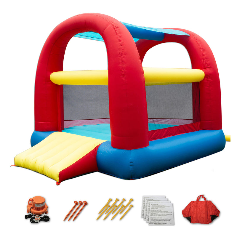 Banzai Cool Canopy Bouncer Outdoor Inflatable Slide/Shaded Backyard Bounce House