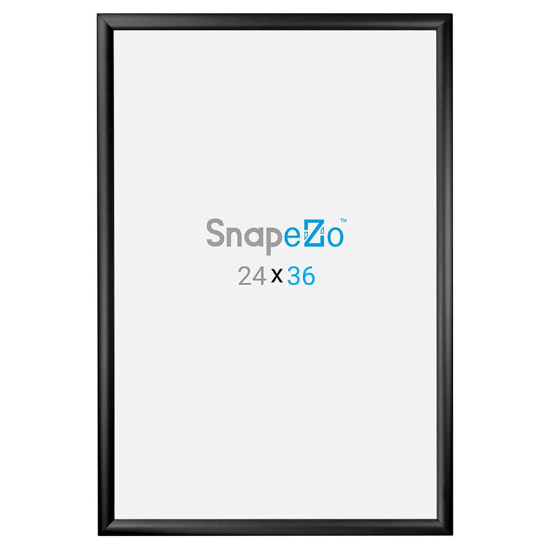 SnapeZo Aluminum Metal Front Loading Snap Poster Frame, Black, 24 x 36 Inches