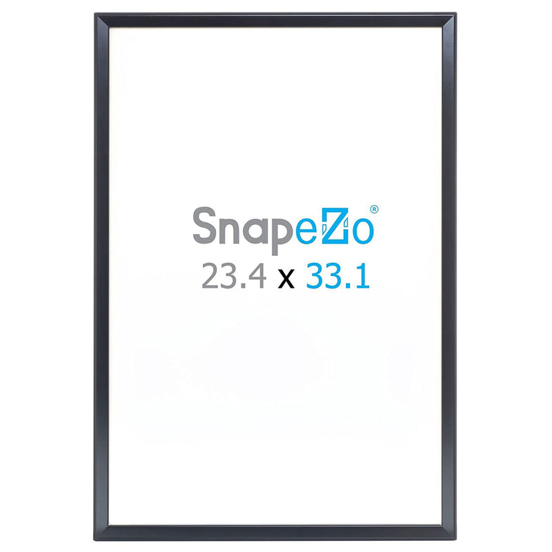 SnapeZo Aluminum Metal Front Loading A1 Snap Poster Frame, Black, 23.4 x 33.1"