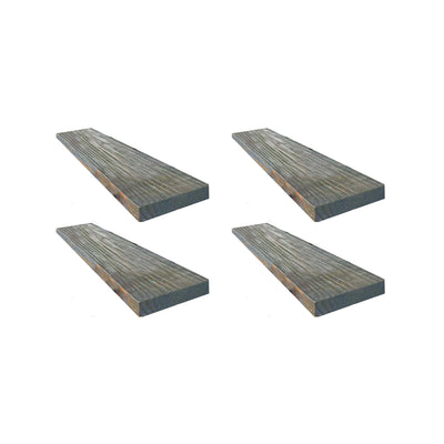Willow & Grace Amanda 36 Inch Floating Wall Mount Shelves, Rustic Grey (4 Pack)
