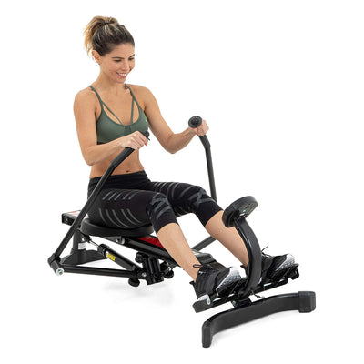 Lanos Hydraulic Adjustable Resistance Rowing Machine with LCD Screen for Home