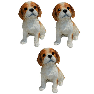 Michael Carr Designs Puppy Love Cavalier King Charles Garden Figurine (3 Pack)