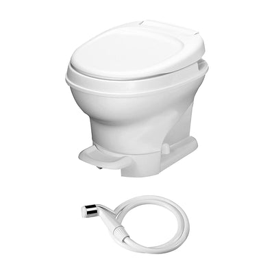 Thetford Aqua Magic V RV Pedal Flush Low Profile Toilet w/ Hand Sprayer, White