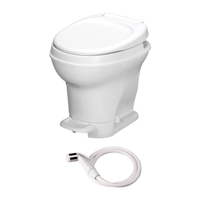 Thetford Aqua Magic V High Profile Single Pedal RV Toilet with Sprayer, White