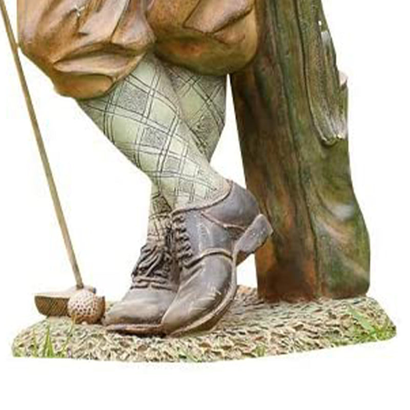 Napco 25 Inch Tall Resin Standing Golfer w/ Bag Indoor Outdoor Garden Statue