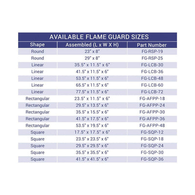 American Fire Glass FG-RSP-25 25" Diam. Glass Fire Table Wind Guard Flame Shield