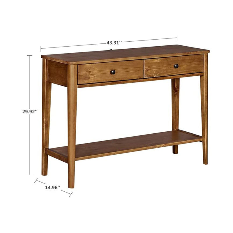 MUSEHOMEINC California Mid Century Wood Console Table with Drawers (For Parts)