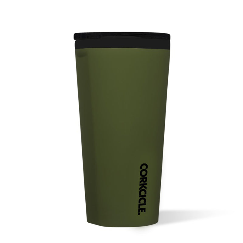 Corkcicle Classic 16 Ounce Stainless Steel Insulated Tumbler w/ Lid, Matte Olive