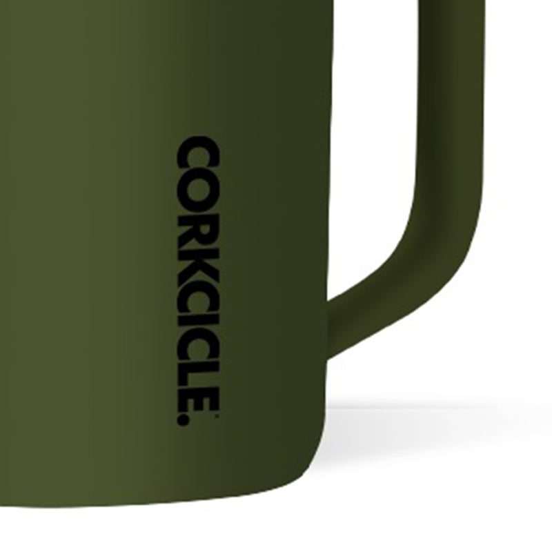 Corkcicle 16 Ounce Coffee Mug Triple Insulated Stainless Steel Cup, Matte Olive