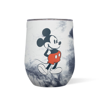 Corkcicle Disney 12 Ounce Stainless Steel Stemless Cup with Lid, Mickey Tie Dye