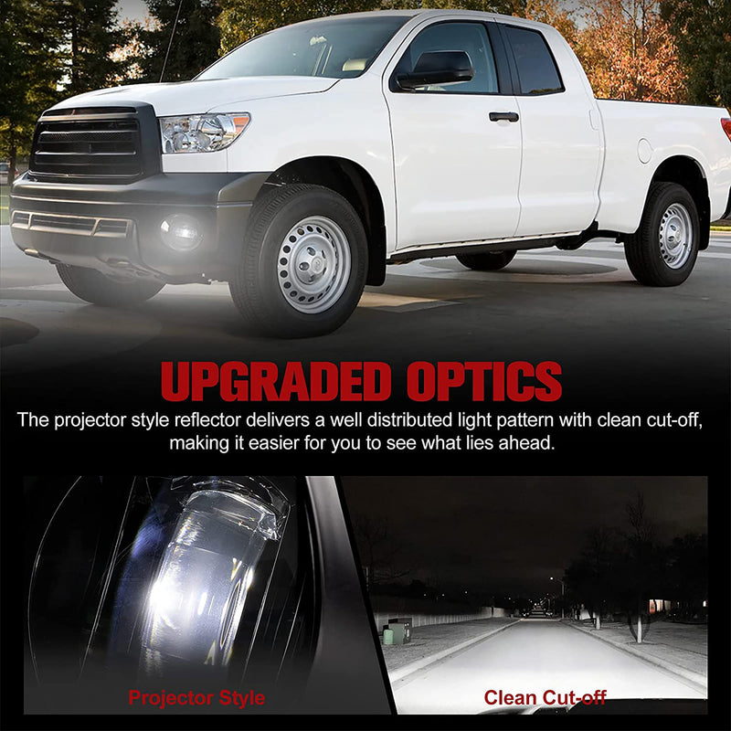 Fieryred LED Fog Light, Compatible w/ 2007-2013 Toyota Tundra, Bumper Placement
