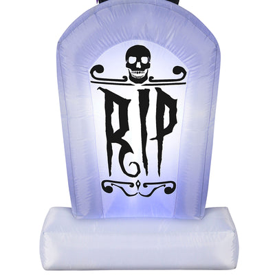 8 Ft LED Inflatable Halloween Grave and Grim Reaper Yard Decoration (Used)