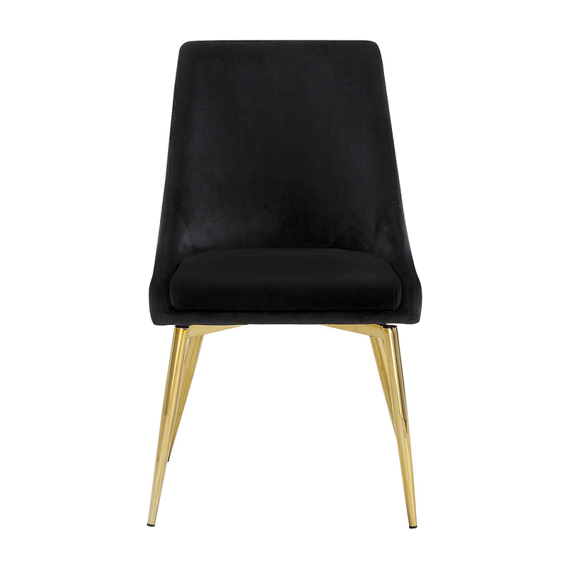 Meridian Furniture Karina Contemporary Velvet Dining Chairs, Black (Set of 2)