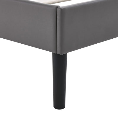 BIKAHOM Tufted Upholstered Platform Bed Frame w/Adjustable Headboard, Full, Grey