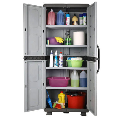 Homeplast Electra Storage Cabinet for Balcony or Garage, Gray and Anthracite
