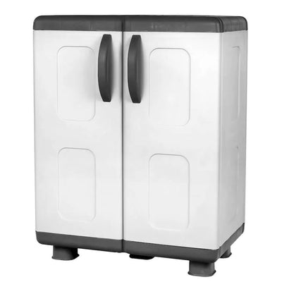 Homeplast Eve Cabinet 2 Door 2 Shelf Outdoor Storage Unit, Gray & Anthracite