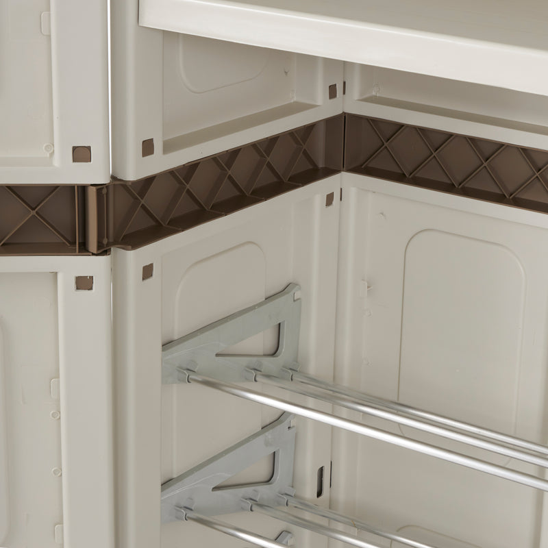 Homeplast Leto 55 lb. Capacity Shoe Rack Storage Cabinet, Holds 20 Pairs, Beige/White
