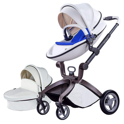 Hot Mom 360 Degree Rotating Baby Carriage High Landscape Pram Stroller, White