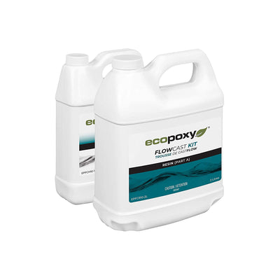 EcoPoxy FlowCast 3 Liter Liquid Casting Epoxy Resin Kit for Wood Working, Clear