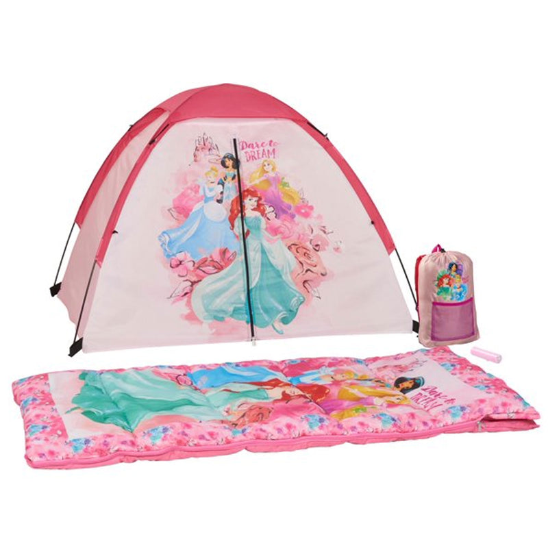 Disney Princess Kids 4 Piece Camping Set with Tent & Sleeping Bag (Used)