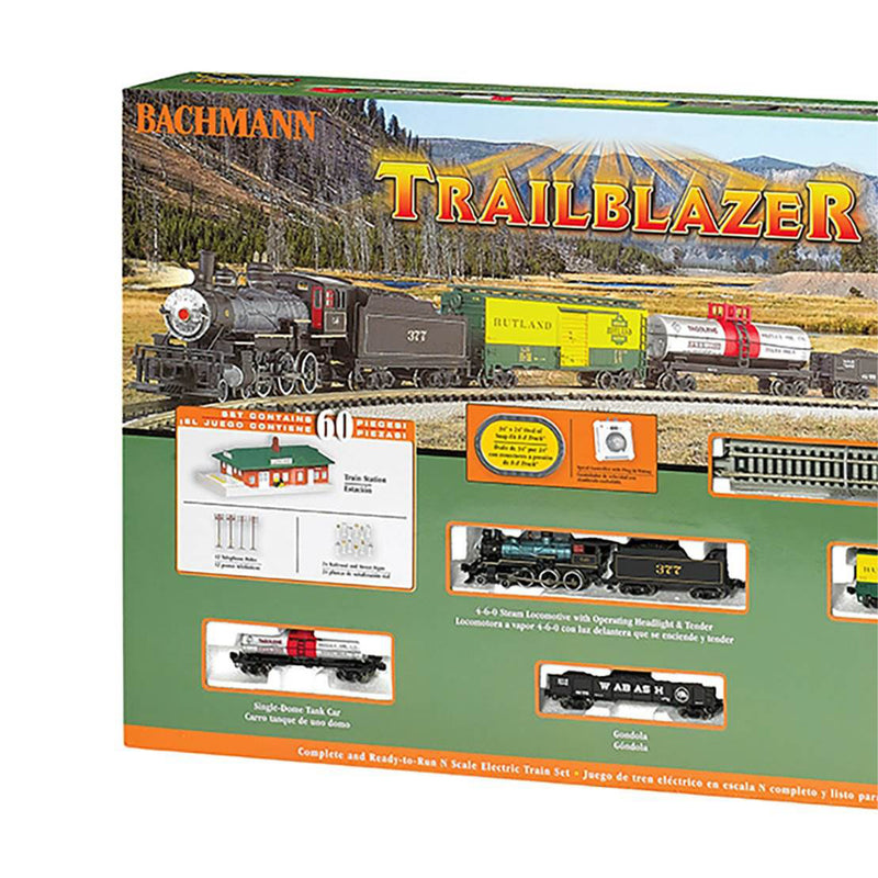 Bachmann Trains N Scale Trailblazer with Track and 47 Piece Bulk Train Track Set