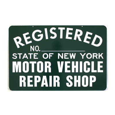 Eastern Metal Signs and Safety Registered Vehicle Repair Shop Sign with Numbers