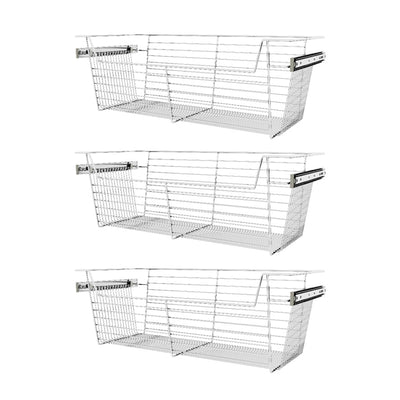 Rev-A-Shelf Sidelines CBSL-301410CR-3 30" Chrome Pullout Closet Basket (3 Pack)