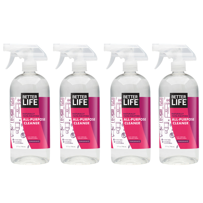 Better Life Filth Fighting All Purpose Cleaner 32 Fl Oz , Pomegranate (4 Pack)