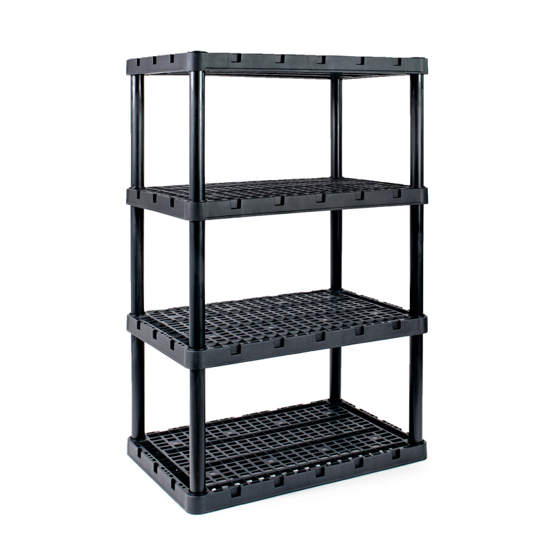 4 Shelf Knect-A-Shelf Ventilated Light Duty Storage Unit, Black (Open Box)