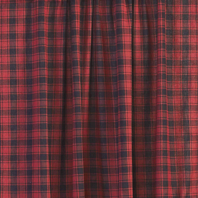 VHC Brands Cumberland Cotton Window Curtain Country Swag Set, Red (2 Panels)
