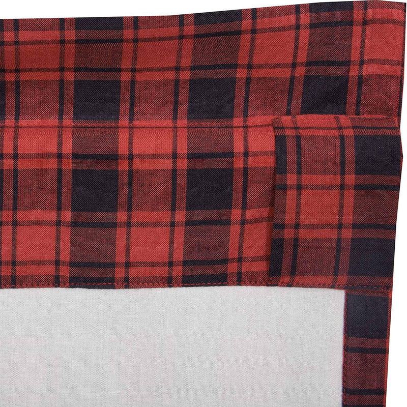 VHC Brands Cumberland Cotton Rustic Long Curtains, Buffalo Check Plaid, 2 Panels