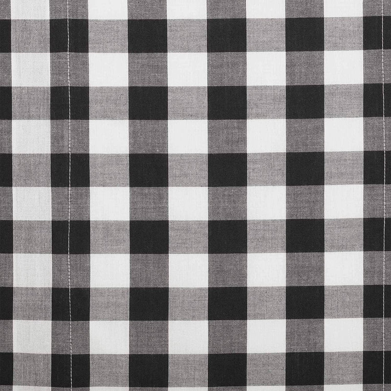 VHC Brands Cotton Window Curtain Annie Buffalo Check Swag Set, Black (2 Panels)